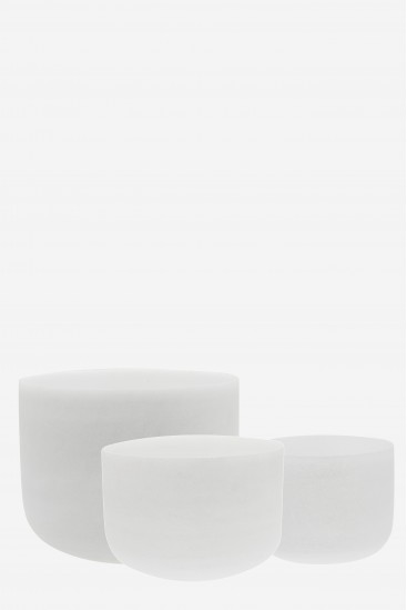 Equilibrium set 432 Hz - set of 3 white crystal bowls